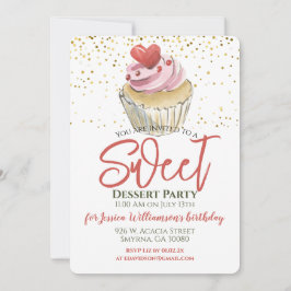 Convite Partido do Cupcake do Deserto