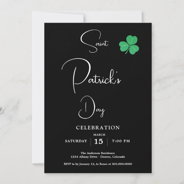 Convite Partido do Dia de São Patrício (Frente)