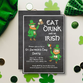 Convite Partido do Dia de São Patrício Bebeu Leprechaun Ir
