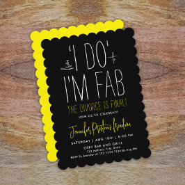 Convite Partido do Divórcio Amarelo Branco Negro Na moda M