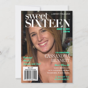 Convite Partido do doce dezesseis de turquesa do