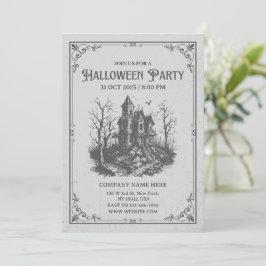 Convite Partido do Escritório de Halloween Minimalista par