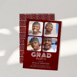 Convite Partido do FORMANDO de Colagem de Fotos do Formand