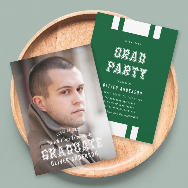 Convite Partido do Formando de Fotografias com Variação de (Criador carregado)