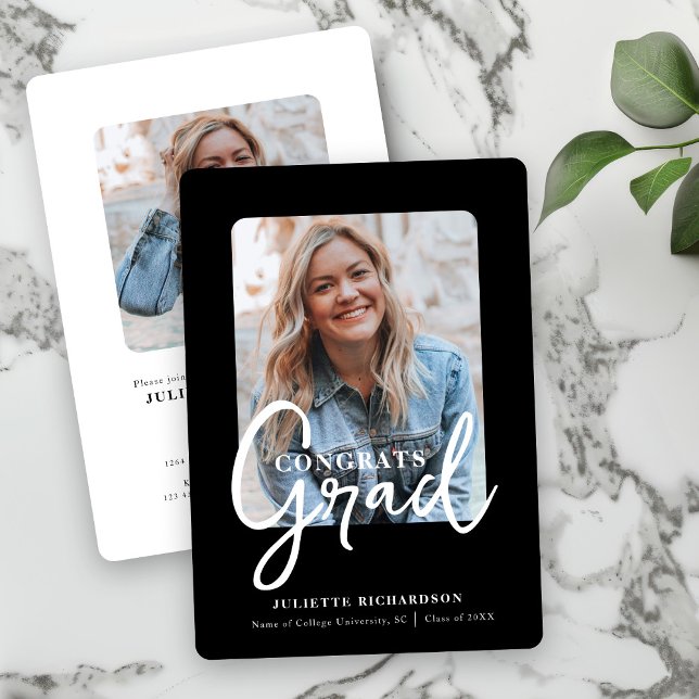 Convite Partido do Formandos de Fotografia Branco Preto Mo (Criador carregado)