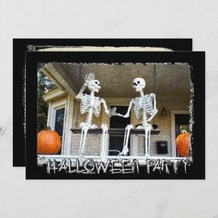 Convite Partido do Halloween do Skeletons Personalizado