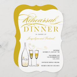 Convite Partido do Janto de Ensaio de Casamento Chic com C