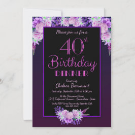 Convite Partido do Janto Floral de aniversário de 40 anos