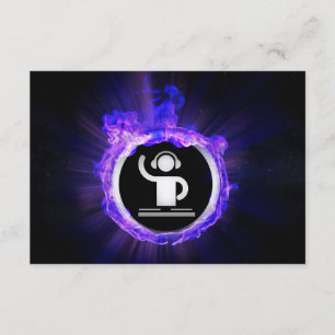 Convite partido do laser do ícone do DJ das chamas azuis