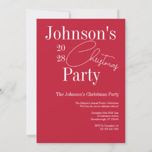 Convite Partido do Natal Moderno Vermelho