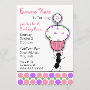 Convite Partido do piquenique do aniversário das criança