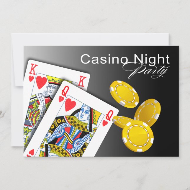 Convite Partido do póquer de Las Vegas da noite do casino (Frente)