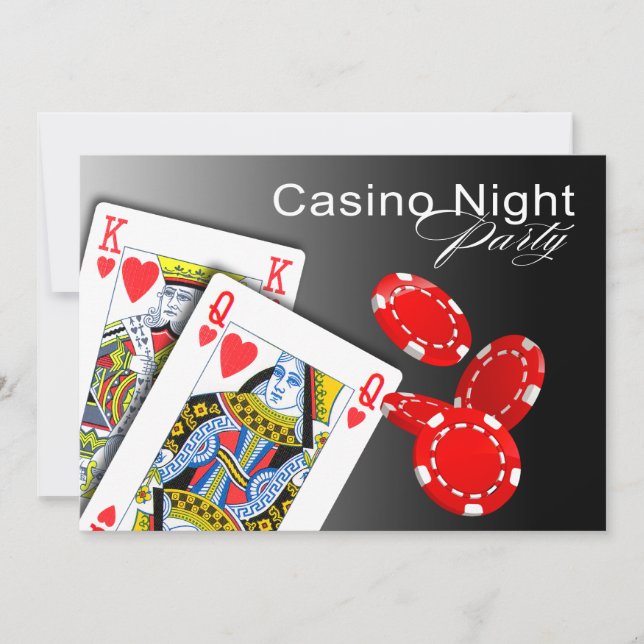 Convite Partido do póquer de Las Vegas da noite do casino (Frente)