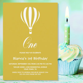 Convite Partido do primeiro aniversario do Balão de Ar Que