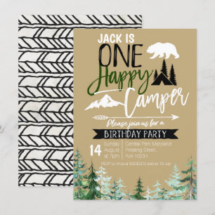 Convite Partido do primeiro aniversario Kraft Camper