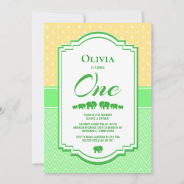 Convite Partido do primeiro aniversario Verde Amarelo