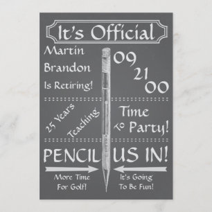 Convite Partido do professor do vintage do quadro da