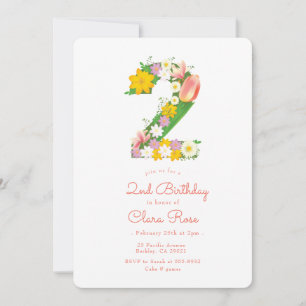 Convite Partido do segundo aniversário da Flor do Jardim