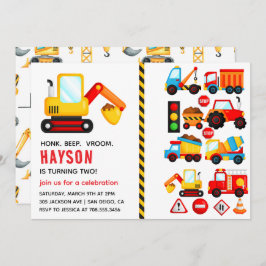 Convite Partido do segundo aniversário de Caminhão de Tran