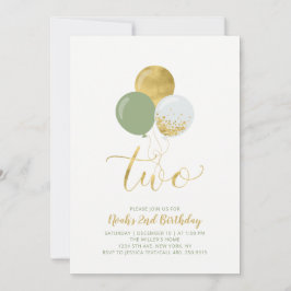 Convite Partido do segundo aniversário dos Balões Verdes e