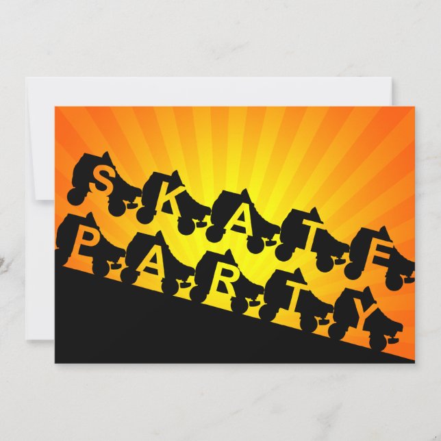 Convite partido do skate: raios do por do sol (Frente)