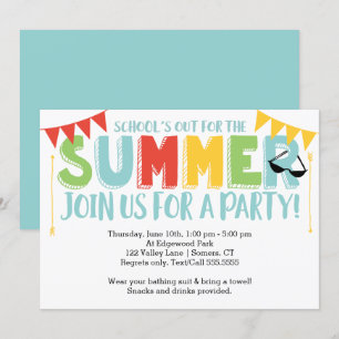 Convite Partido do verão, da escola as cores preliminares