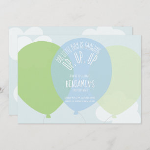 Convite Partido doce do balão do aniversário do menino do