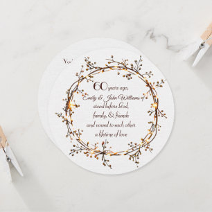 Convite Partido dos 60 anos brilhando outono, Berry Wreath