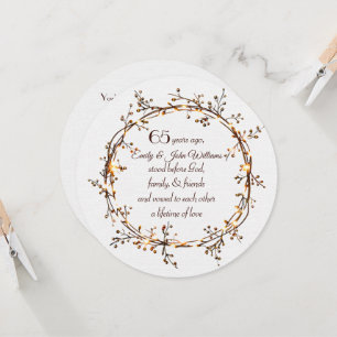 Convite Partido dos 65 anos brilhando outono, Berry Wreath