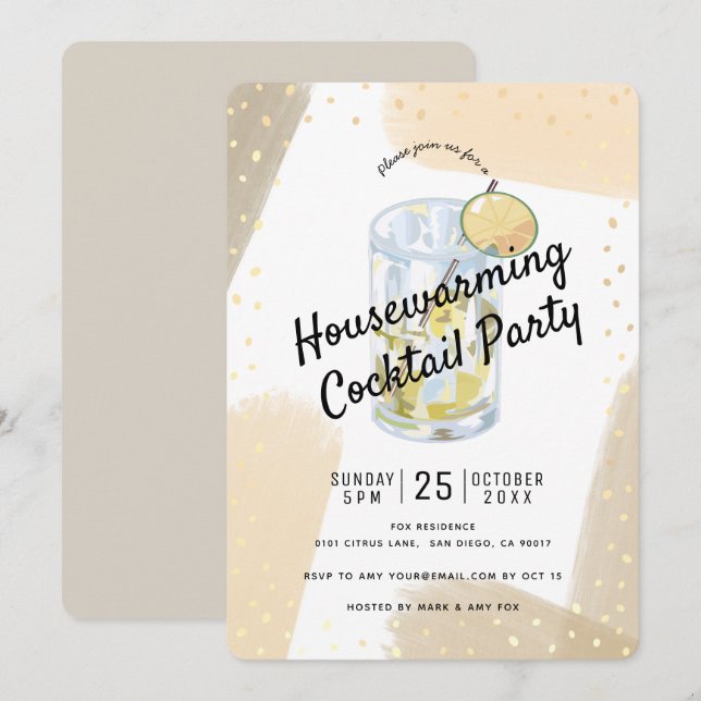 Convite Partido dos Cocktail, que Aquece as Famílias (Frente/Verso)