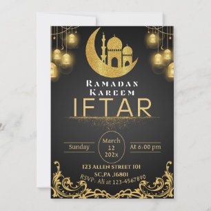Convite Partido Dourado do Ramadã Iftar