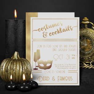 Convite Partido Dourado Elegante Adulto Moderno e Branco