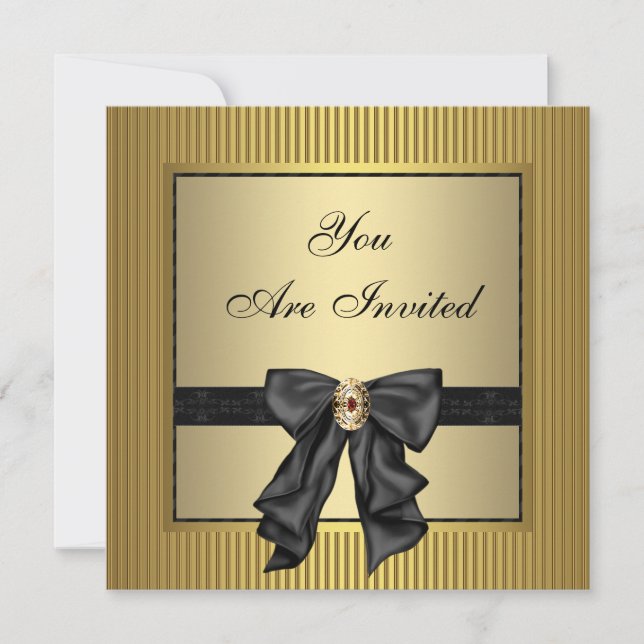 Convite Partido Dourado Negro (Frente)