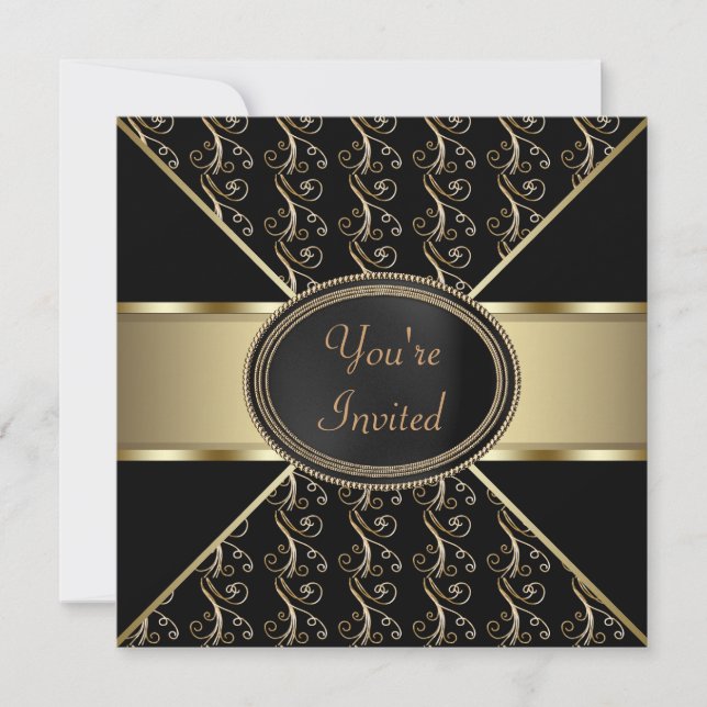 Convite Partido Dourado Negro (Frente)