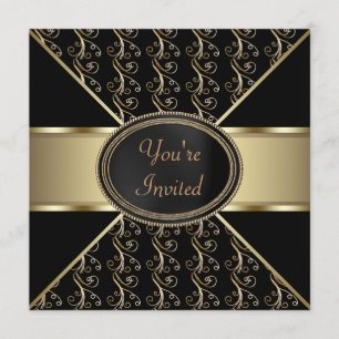 Convite Partido Dourado Negro
