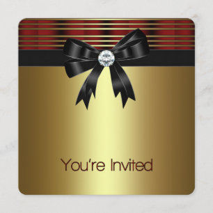 Convite Partido Dourado Negro Vermelho