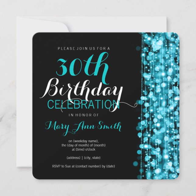 Convite Partido Elegante aniversário de 30 anos dispara tu (Frente)