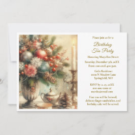 Convite Partido Elegante Birthday Tea