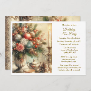 Convite Partido Elegante Birthday Tea