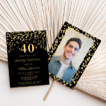 Convite Partido Elegante de aniversário de 40 anos de Foto<br><div class="desc">Convite de festas Elegante de aniversário de 40 anos preto e Dourado</div>