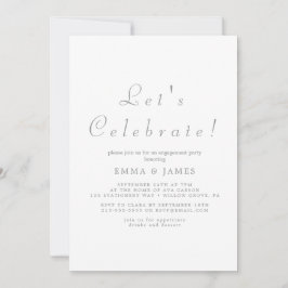 Convite Partido Elegante de Script Silver