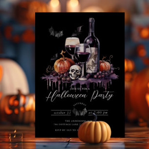 Convite Partido Elegante dos Cocktail do Halloween