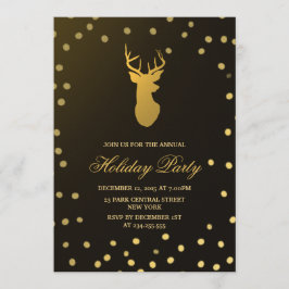 Convite Partido Elegante Dourado Antler Dourado Confetti F