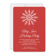Partido Elegante Snowflake Corporate Red Holiday
