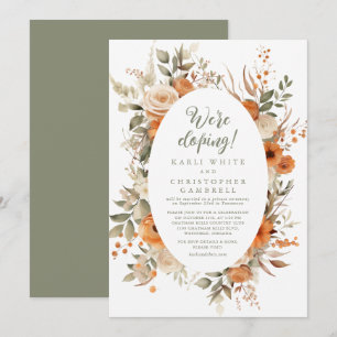 Convite Partido Elegente do Outono Floral Laranja do Elope