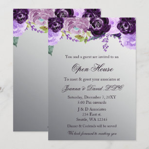 Convite Partido Empresarial Floral da Silver Purple