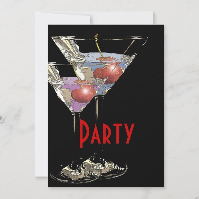 Convite Partido empresarial formal Elegante (Frente)