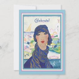 Convite Partido encantador da mulher do art deco do