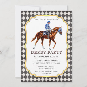 Convite Partido Equestrian Invitati Modern Race Horse Derb