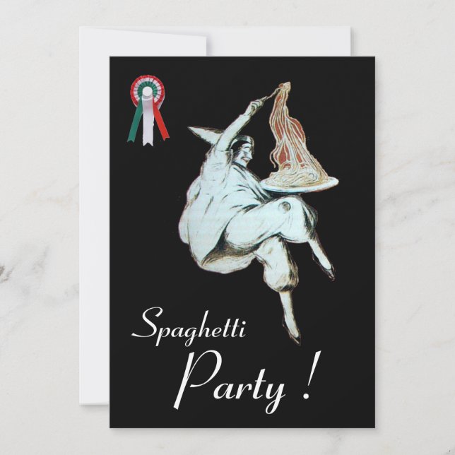Convite PARTIDO ESPAGHETTI,ITALIANO KITCHEN vermelho janto (Frente)